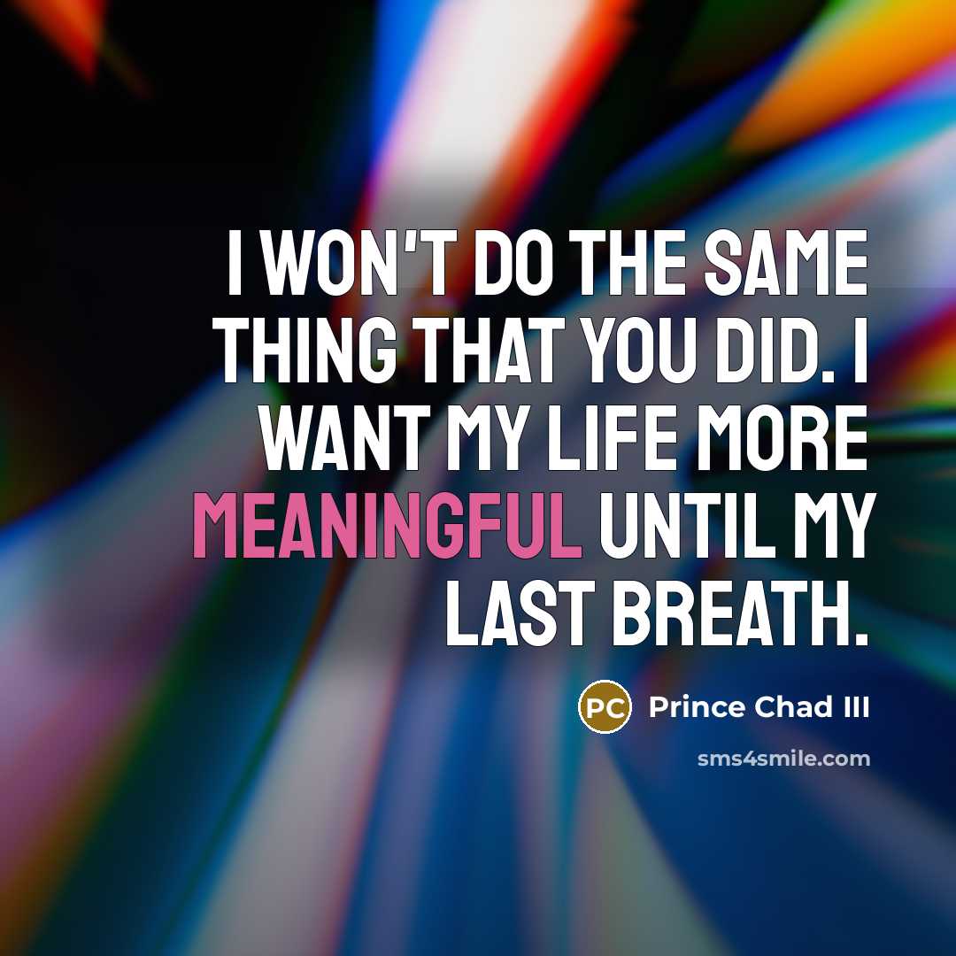 “I won't do the same thing that you did. I…” quote by Prince Chad III