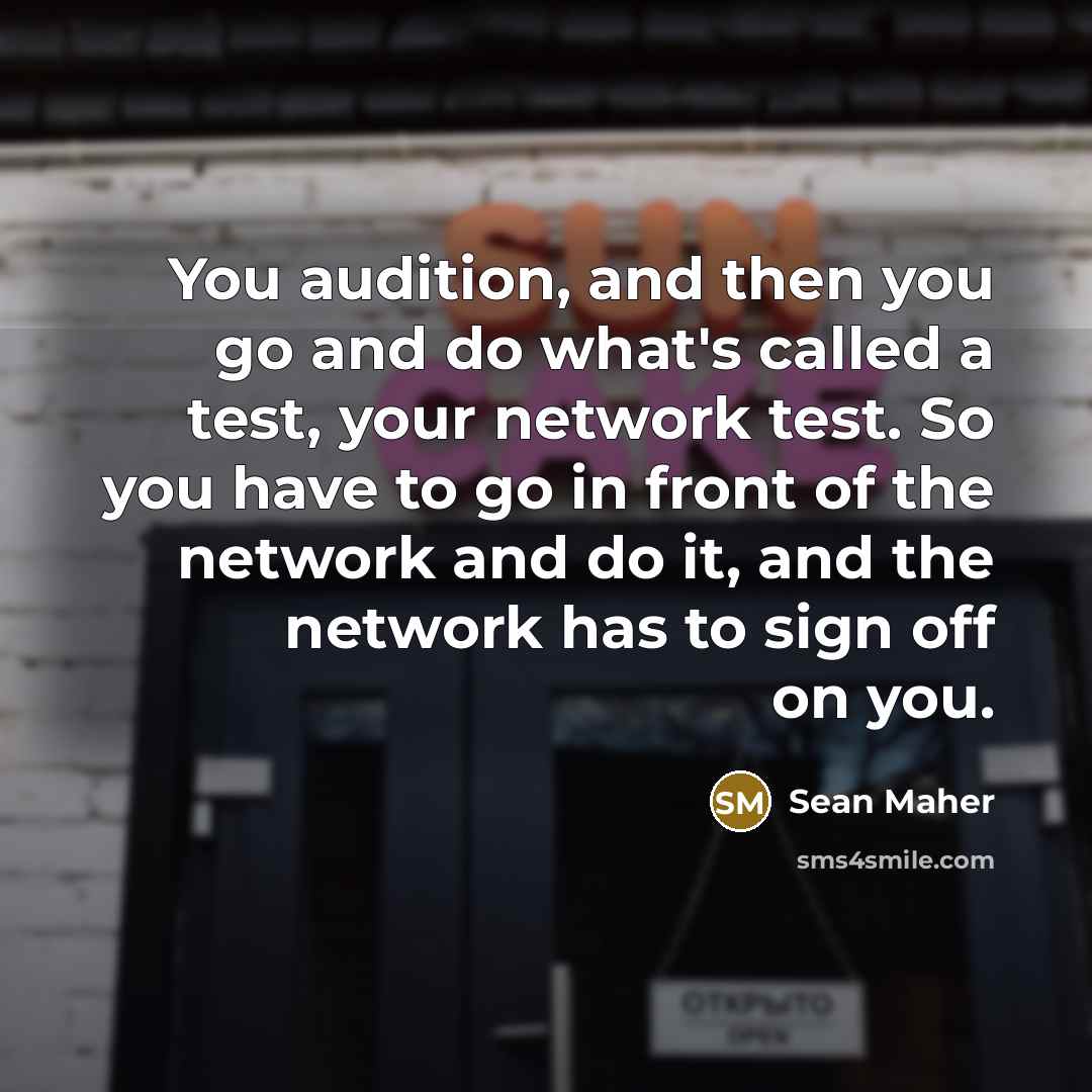 “You audition, and then you go and do what's called…” quote by Sean Maher
