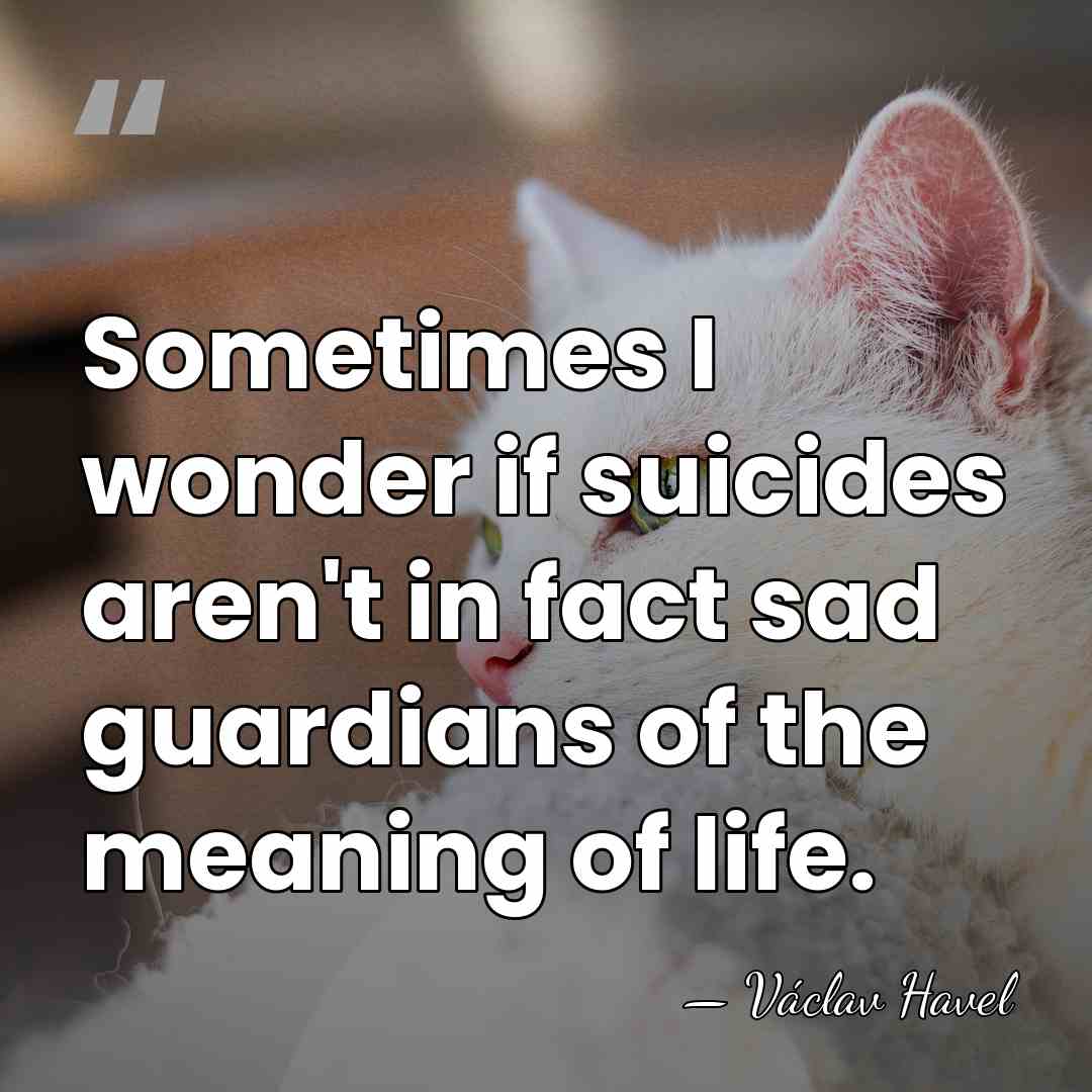 Sometimes I wonder if suicides aren't in fact sad guardians of the&hellip; - Vaclav Havel