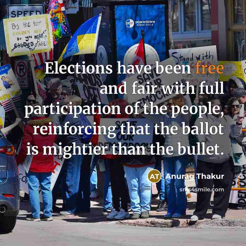 “Elections have been free and fair with full participation of…” quote by Anurag Thakur