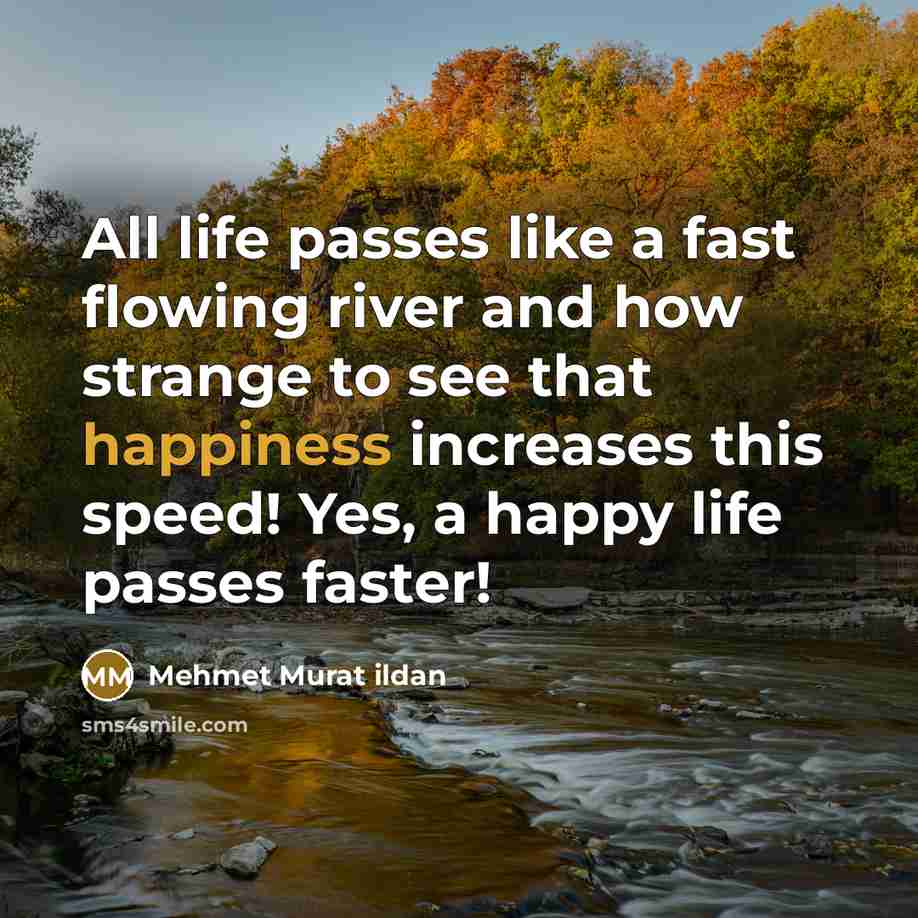 “All life passes like a fast flowing river and how…” quote by Mehmet Murat Ildan