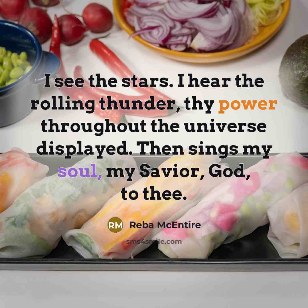 “I see the stars. I hear the rolling thunder, thy…” quote by Reba McEntire