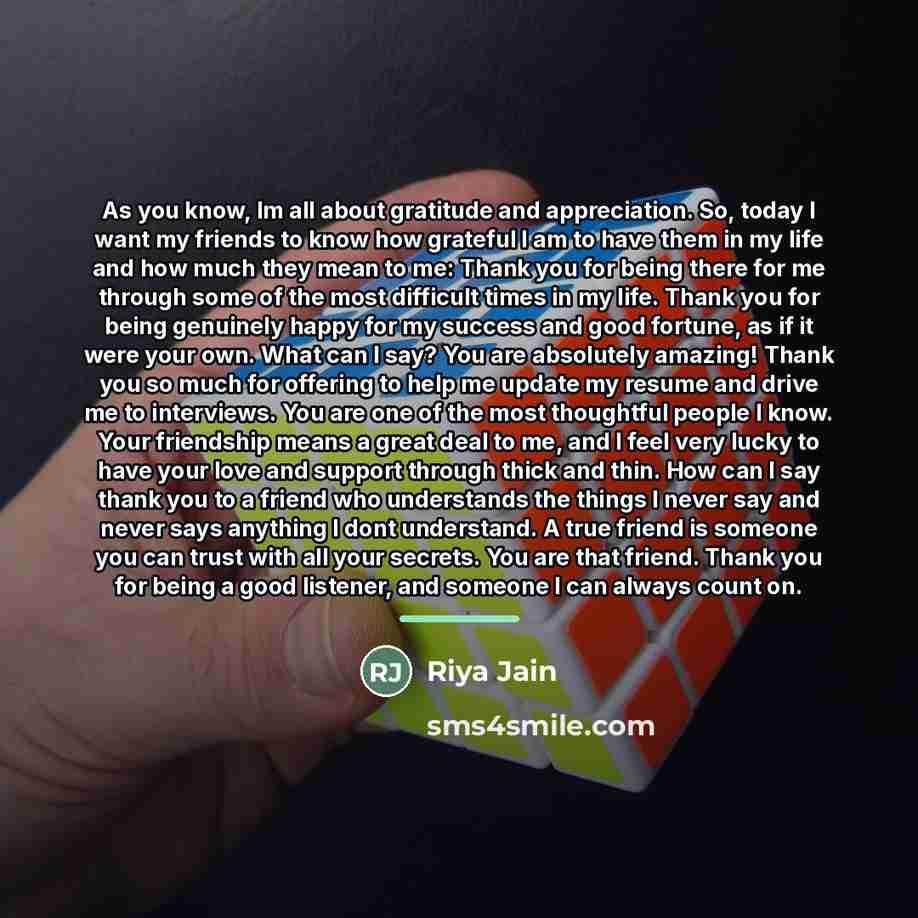 “As you know, Im all about gratitude and appreciation. So,…” quote by Riya Jain