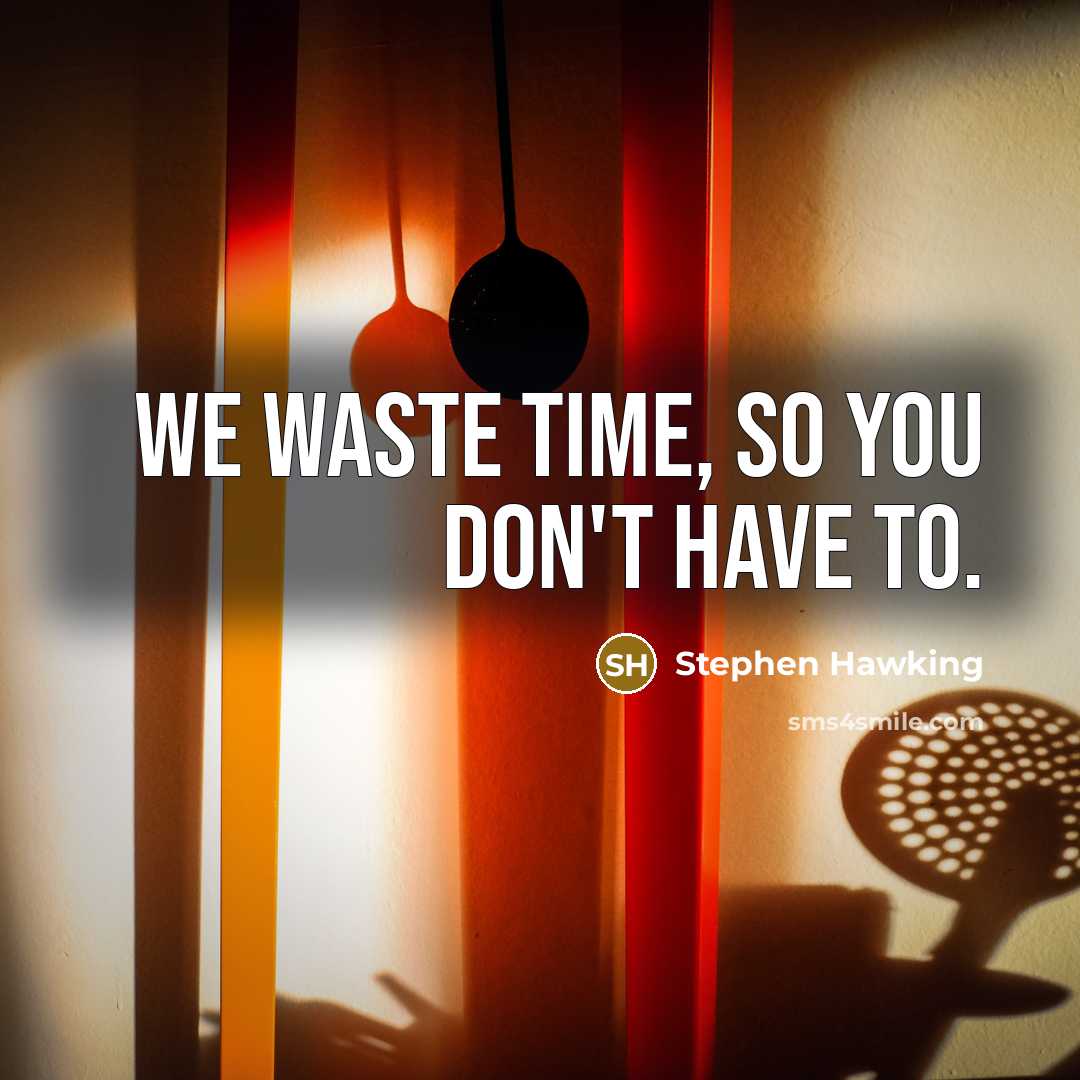“We waste time, so you don't have to.…” quote by Stephen Hawking