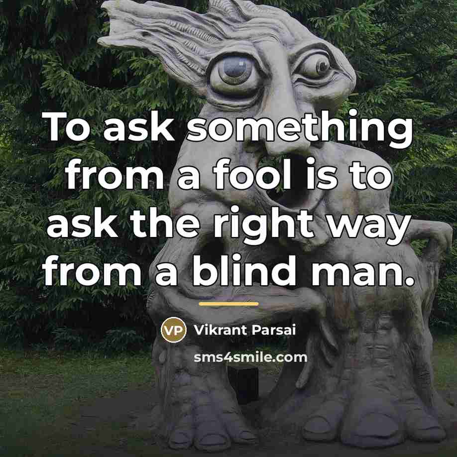 “To ask something from a fool is to ask the…” quote by Vikrant Parsai