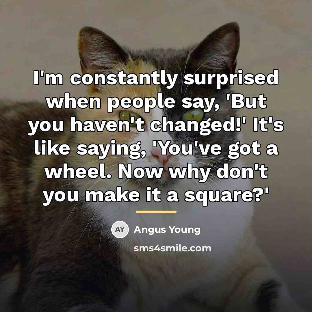 “I'm constantly surprised when people say, 'But you haven't changed!'…” quote by Angus Young
