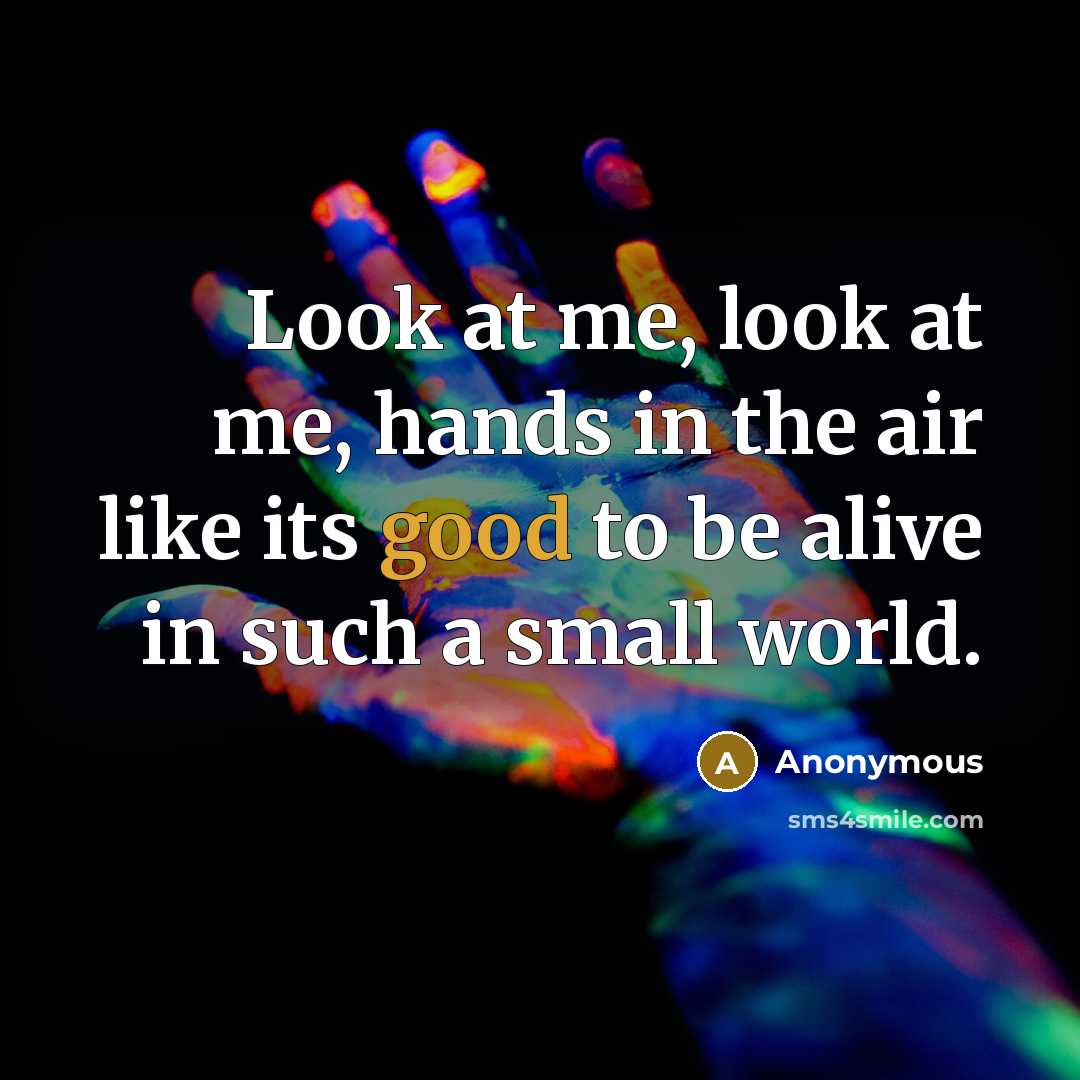 “Look at me, look at me, hands in the air…” quote by Anonymous
