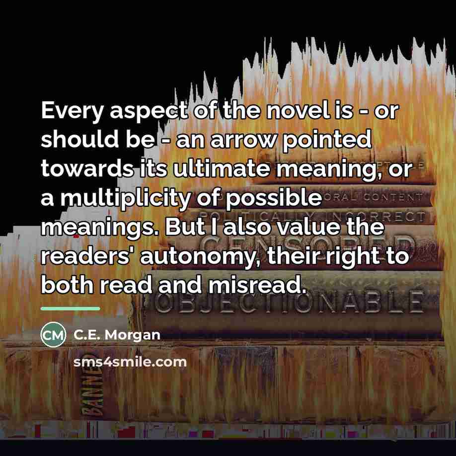 “Every aspect of the novel is - or should be…” quote by C.E. Morgan
