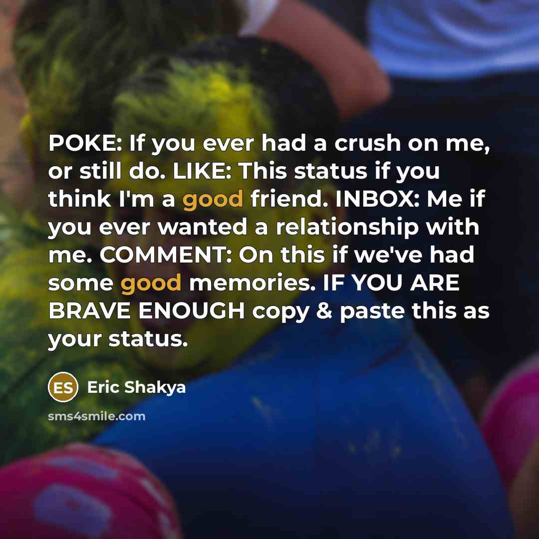 “POKE: If you ever had a crush on me, or…” quote by Eric Shakya
