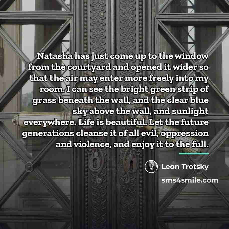“Natasha has just come up to the window from the…” quote by Leon Trotsky