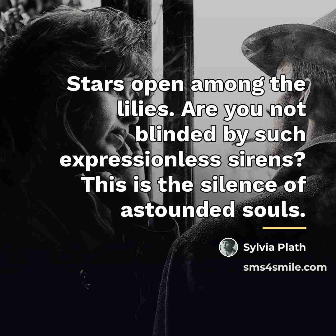 “Stars open among the lilies. Are you not blinded by…” quote by Sylvia Plath