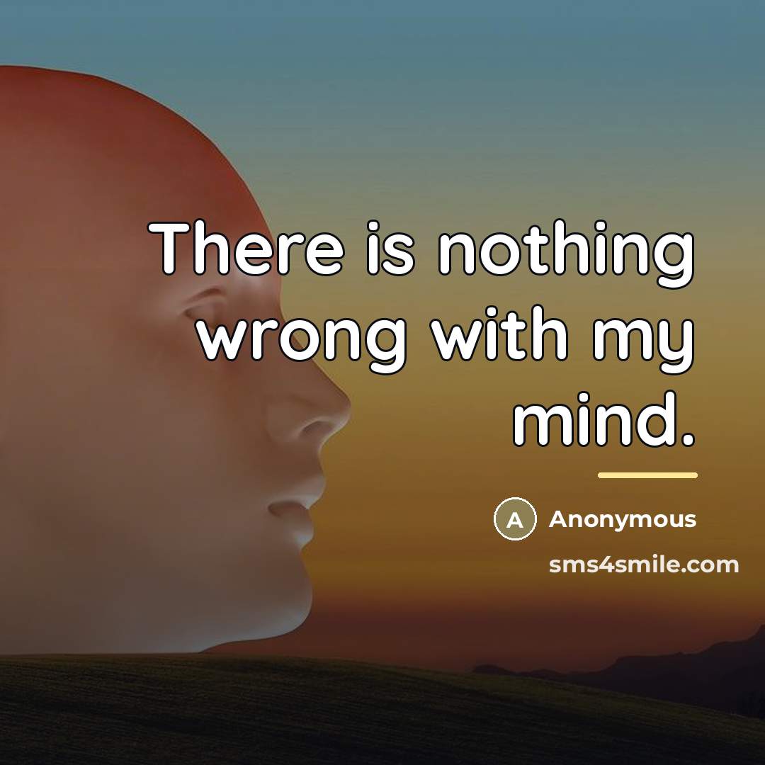 “There is nothing wrong with my mind.…” quote by Anonymous