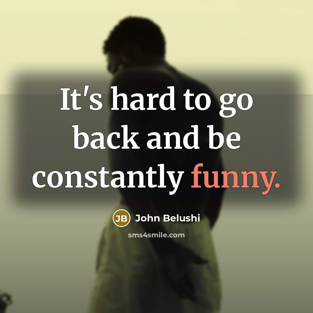 “It's hard to go back and be constantly funny.…” quote by John Belushi