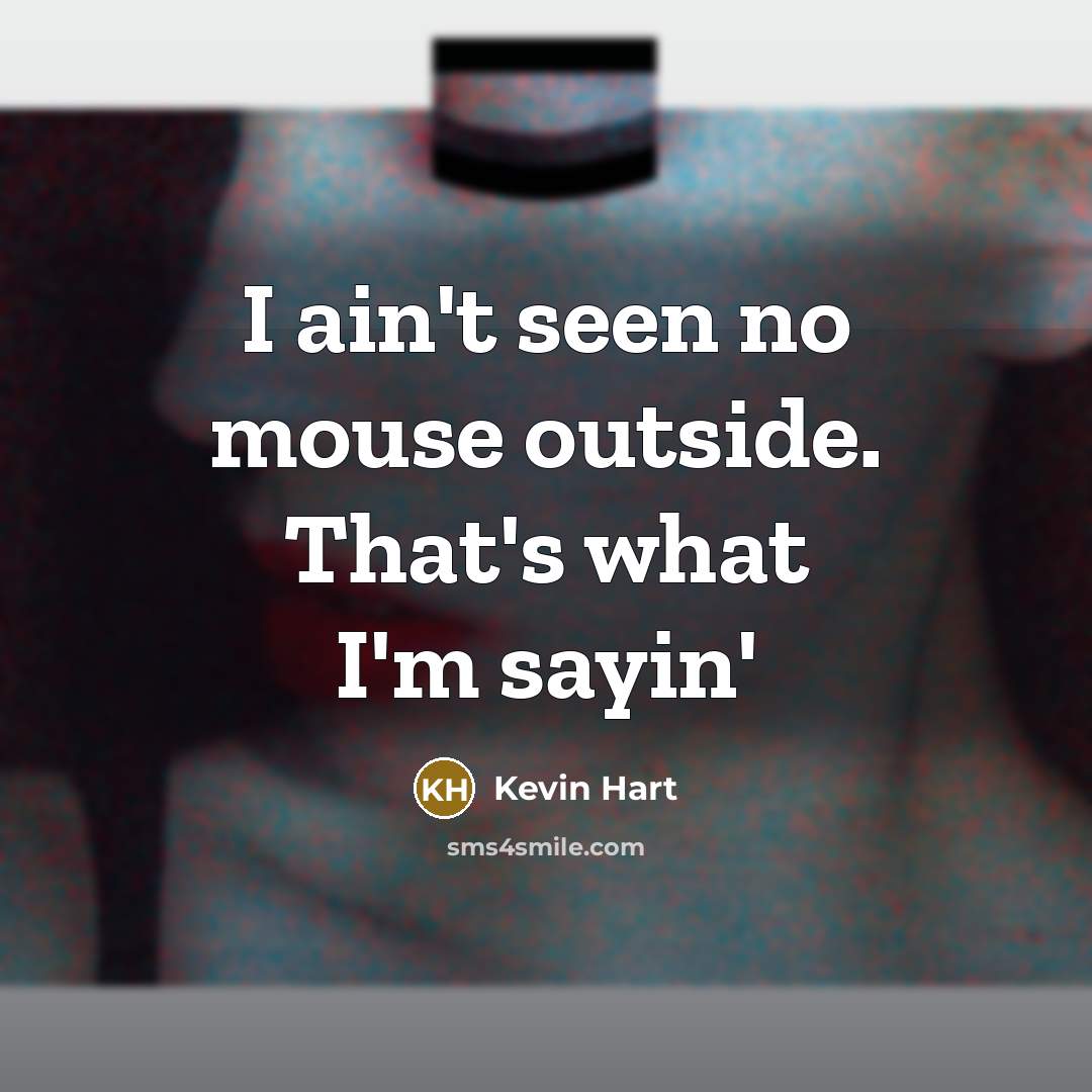 “I ain't seen no mouse outside. That's what I'm sayin'…” quote by Kevin Hart
