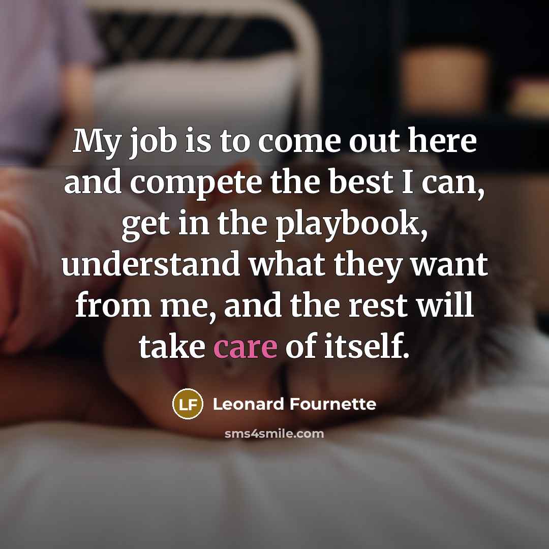 “My job is to come out here and compete the…” quote by Leonard Fournette