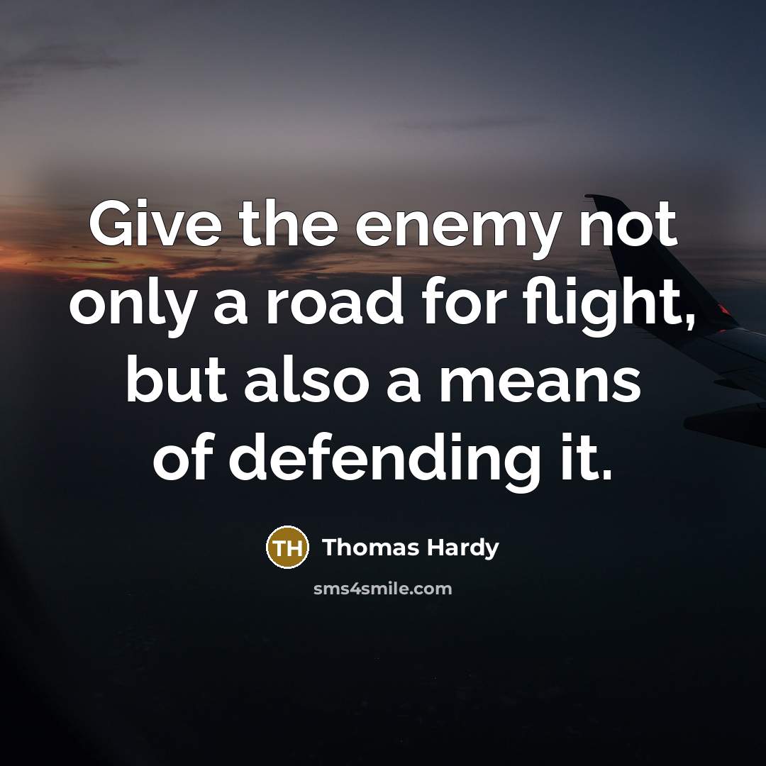 “Give the enemy not only a road for flight, but…” quote by Thomas Hardy