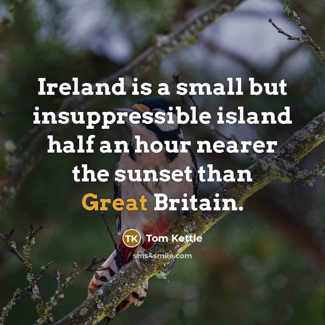 “Ireland is a small but insuppressible island half an hour…” quote by Tom Kettle