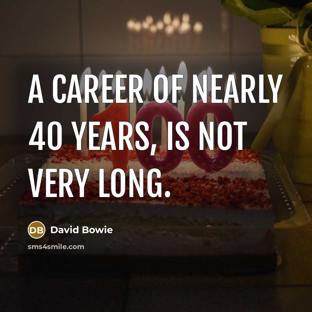“A career of nearly 40 years, is not very long.…” quote by David Bowie
