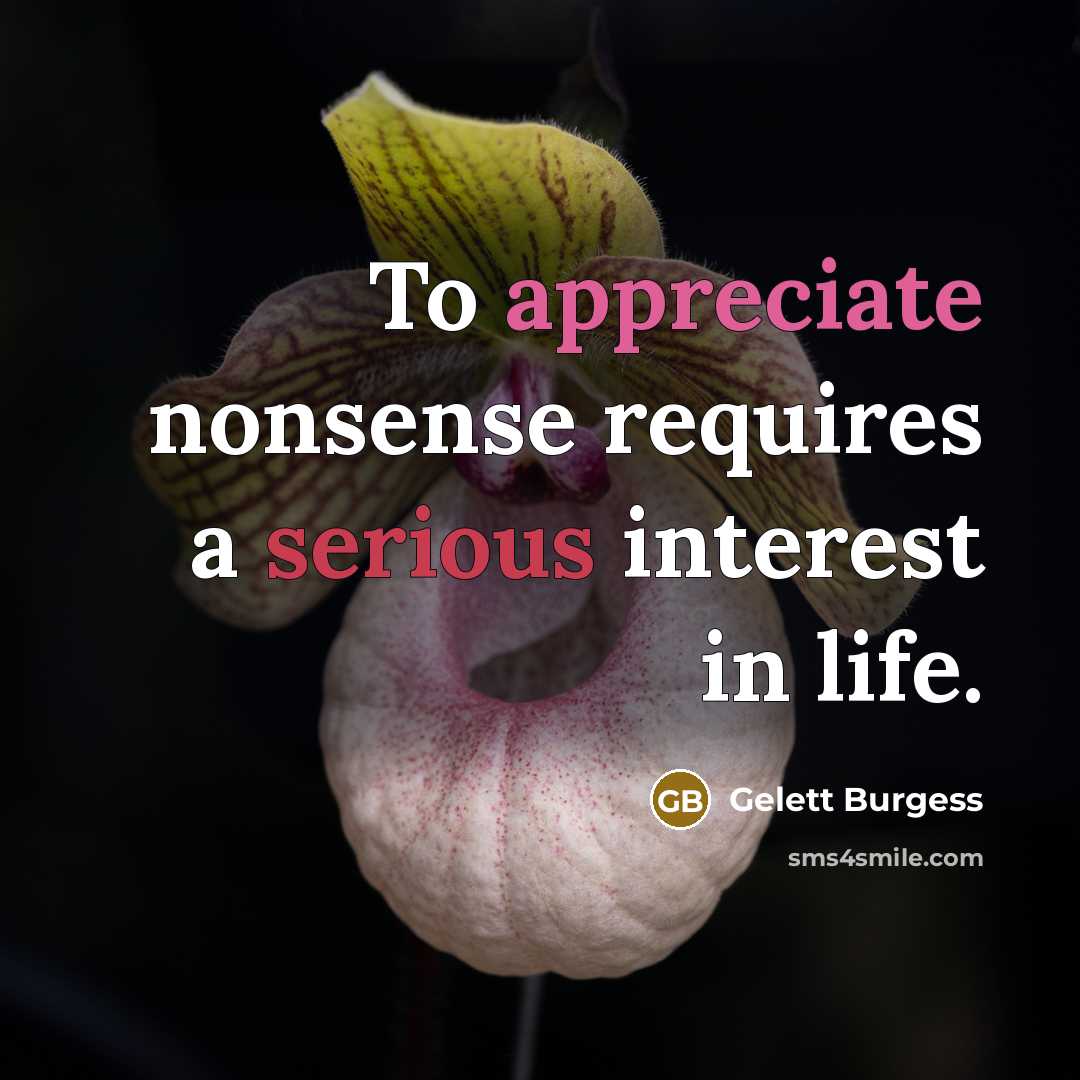“To appreciate nonsense requires a serious interest in life.…” quote by Gelett Burgess