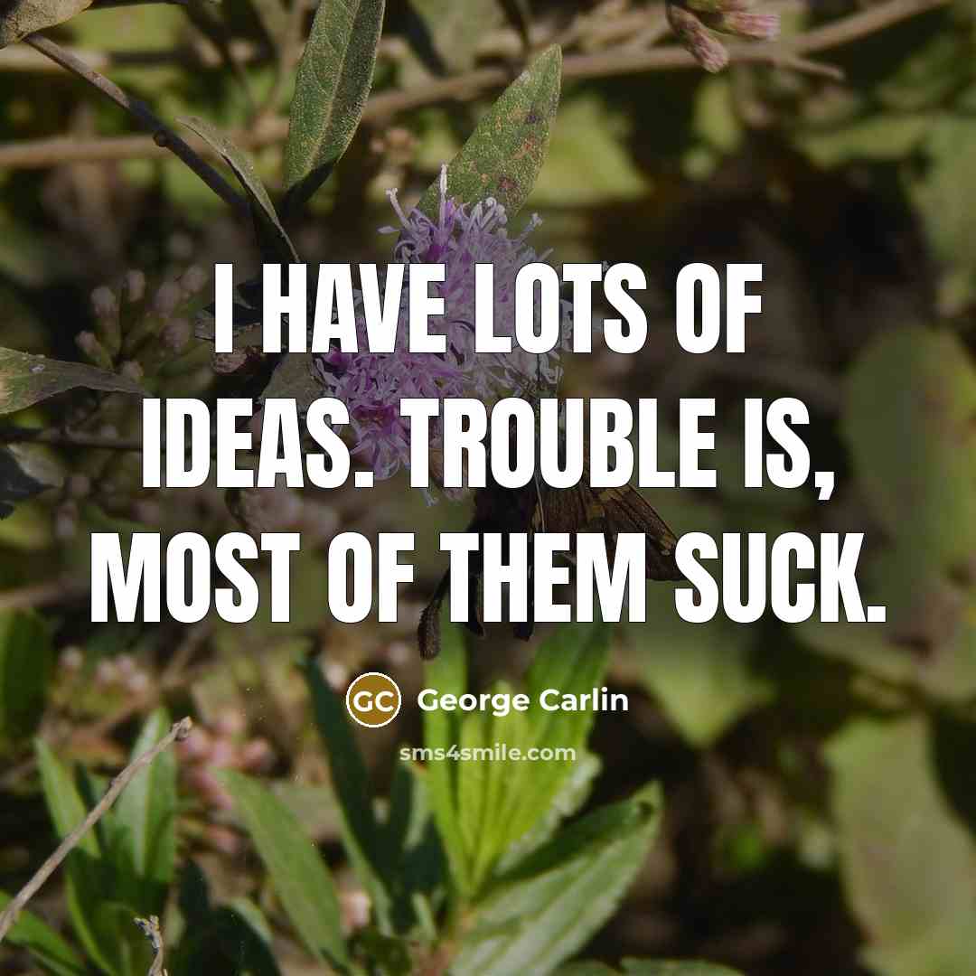 “I have lots of ideas. Trouble is, most of them…” quote by George Carlin