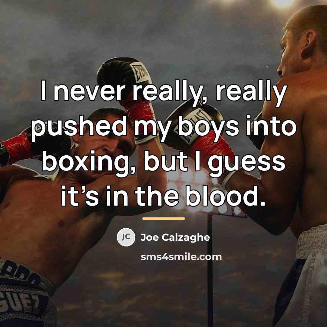 “I never really, really pushed my boys into boxing, but…” quote by Joe Calzaghe