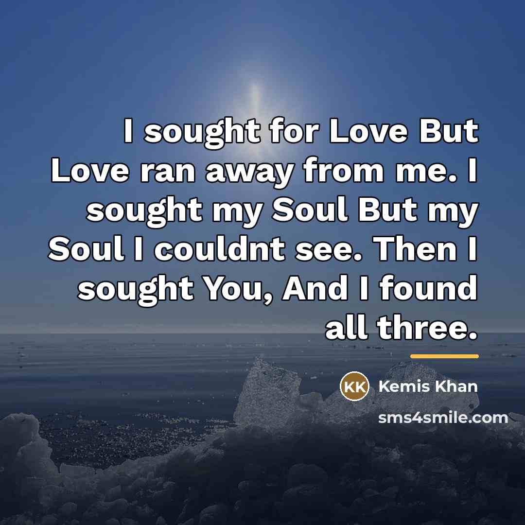 “I sought for Love But Love ran away from me.…” quote by Kemis Khan