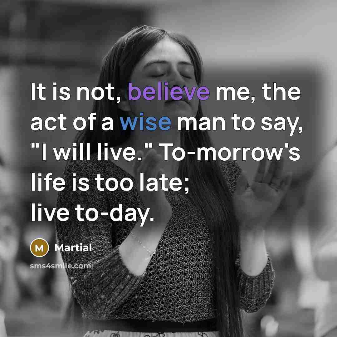 “It is not, believe me, the act of a wise…” quote by Martial