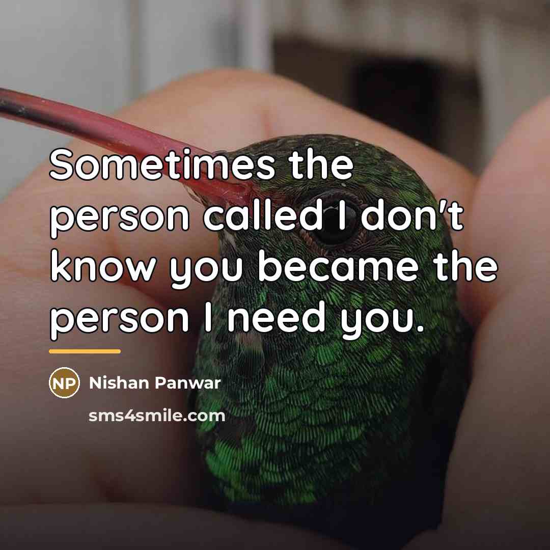 “Sometimes the person called I don't know you became the…” quote by Nishan Panwar