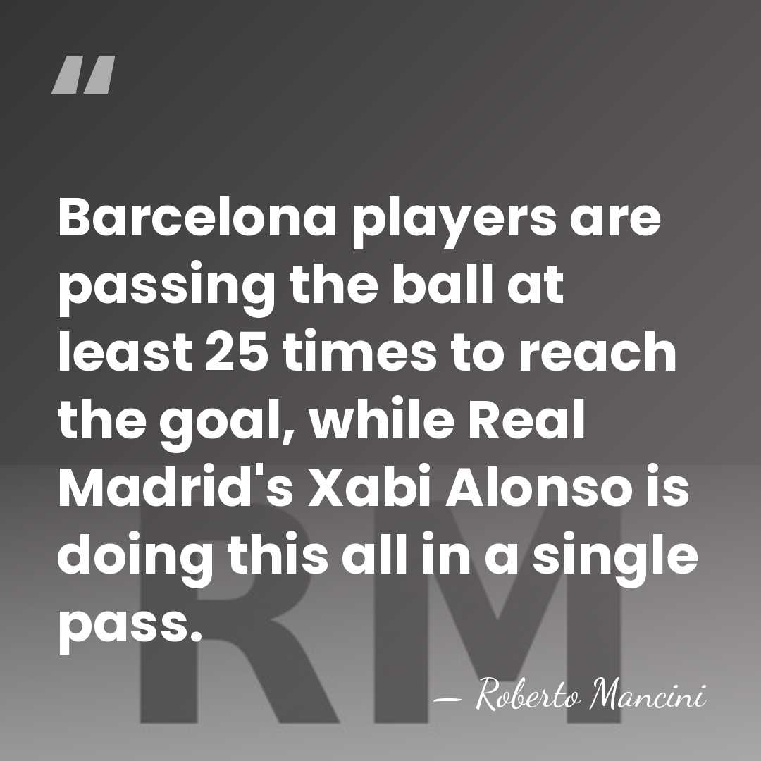 Barcelona players are passing the ball at least 25 times to reach&hellip; - Roberto Mancini
