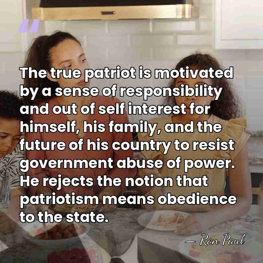 The true patriot is motivated by a sense of responsibility and out&hellip; - Ron Paul