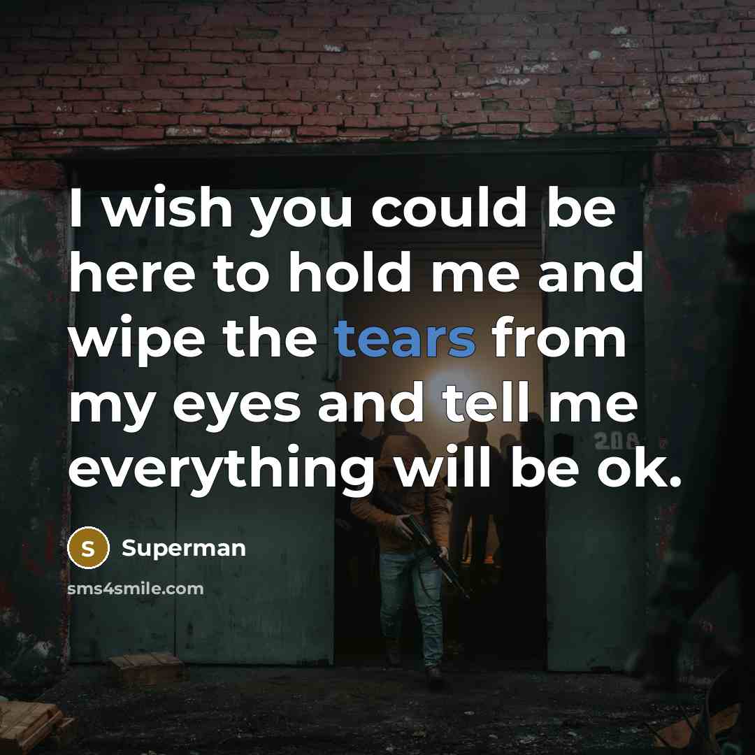 “I wish you could be here to hold me and…” quote by Superman