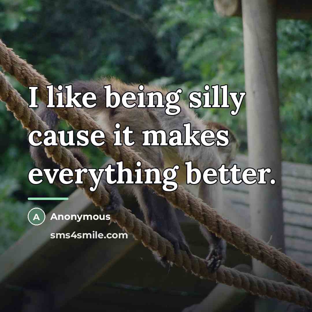 “I like being silly cause it makes everything better.…” quote by Anonymous