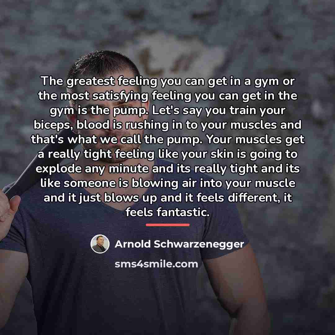 “The greatest feeling you can get in a gym or…” quote by Arnold Schwarzenegger
