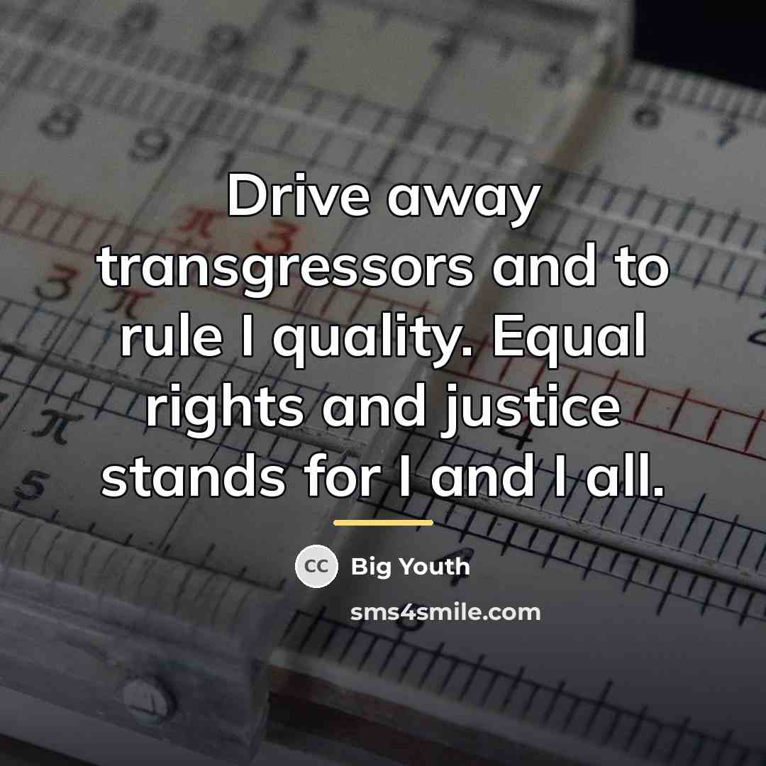 “Drive away transgressors and to rule I quality. Equal rights…” quote by Big Youth