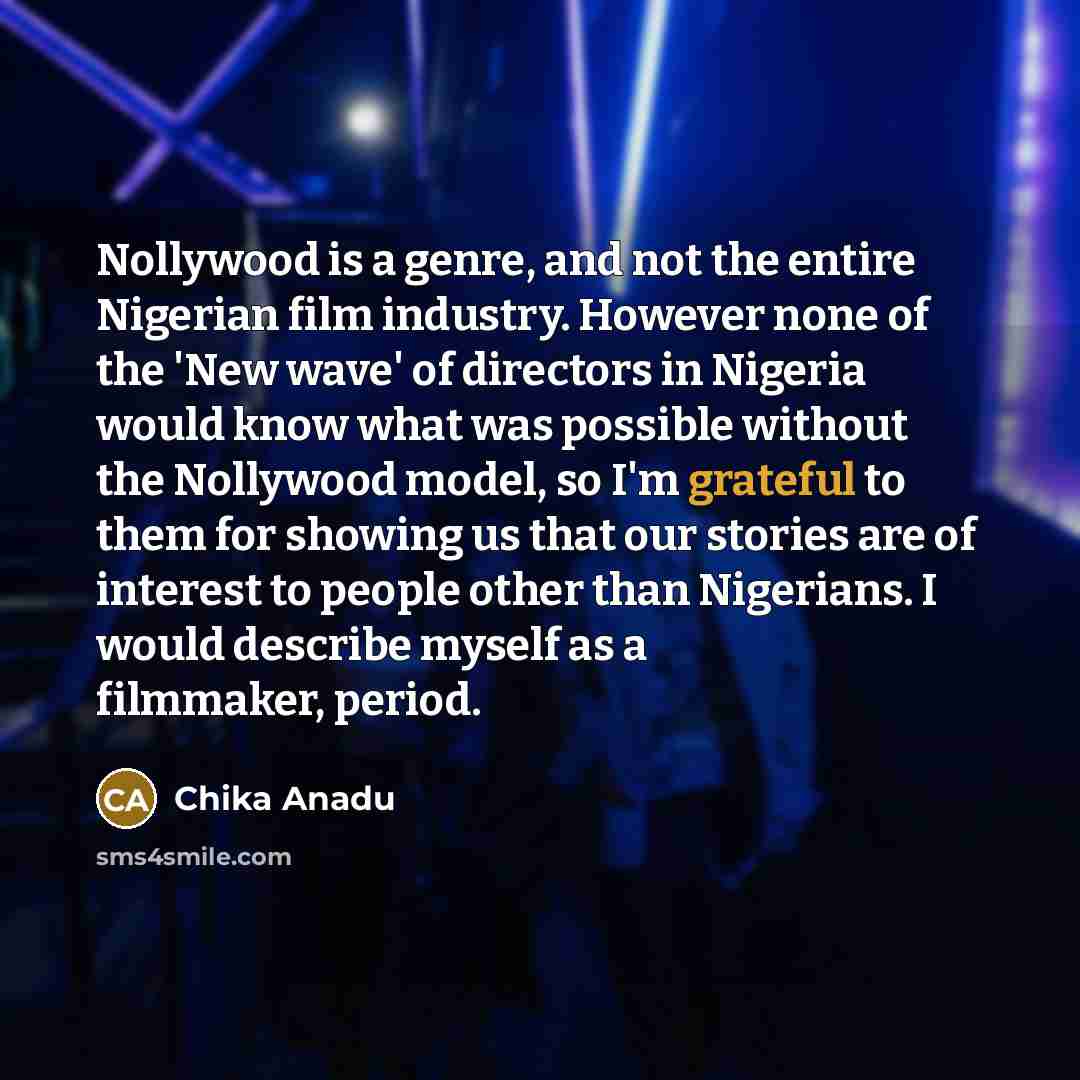 “Nollywood is a genre, and not the entire Nigerian film…” quote by Chika Anadu