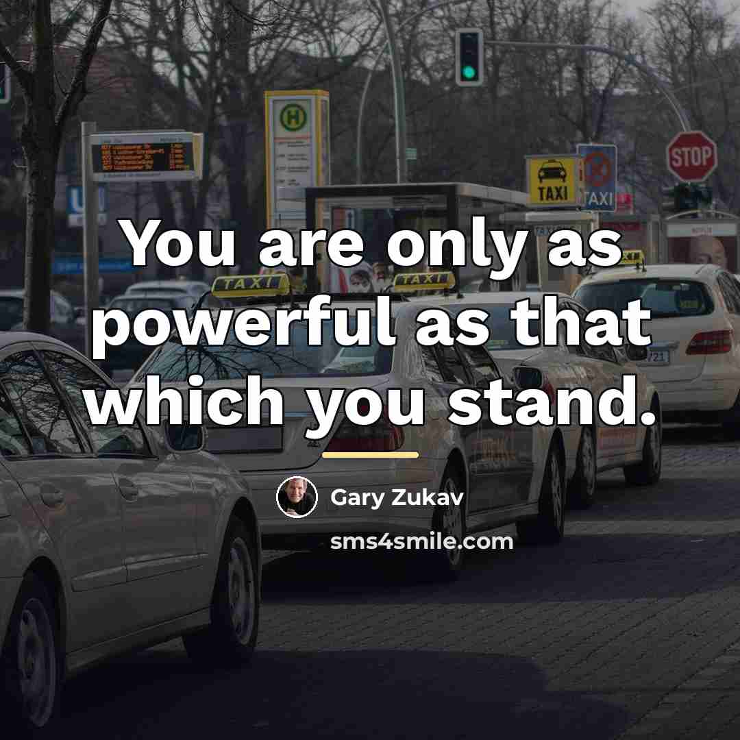 “You are only as powerful as that which you stand.…” quote by Gary Zukav