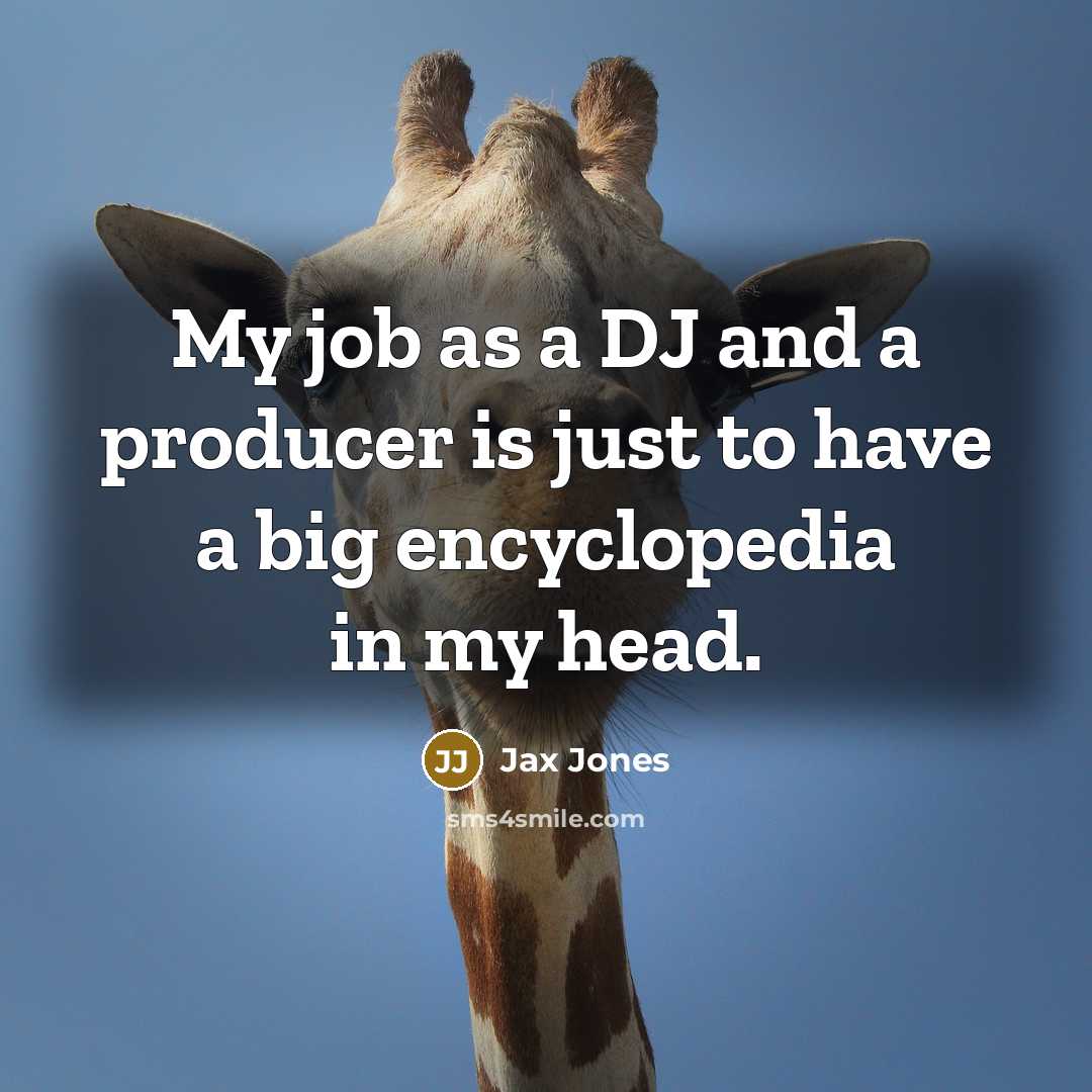 “My job as a DJ and a producer is just…” quote by Jax Jones