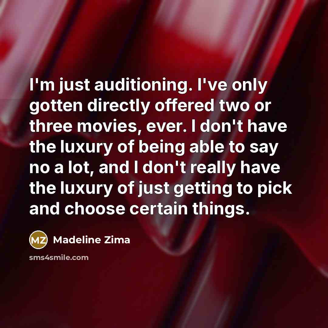 “I'm just auditioning. I've only gotten directly offered two or…” quote by Madeline Zima