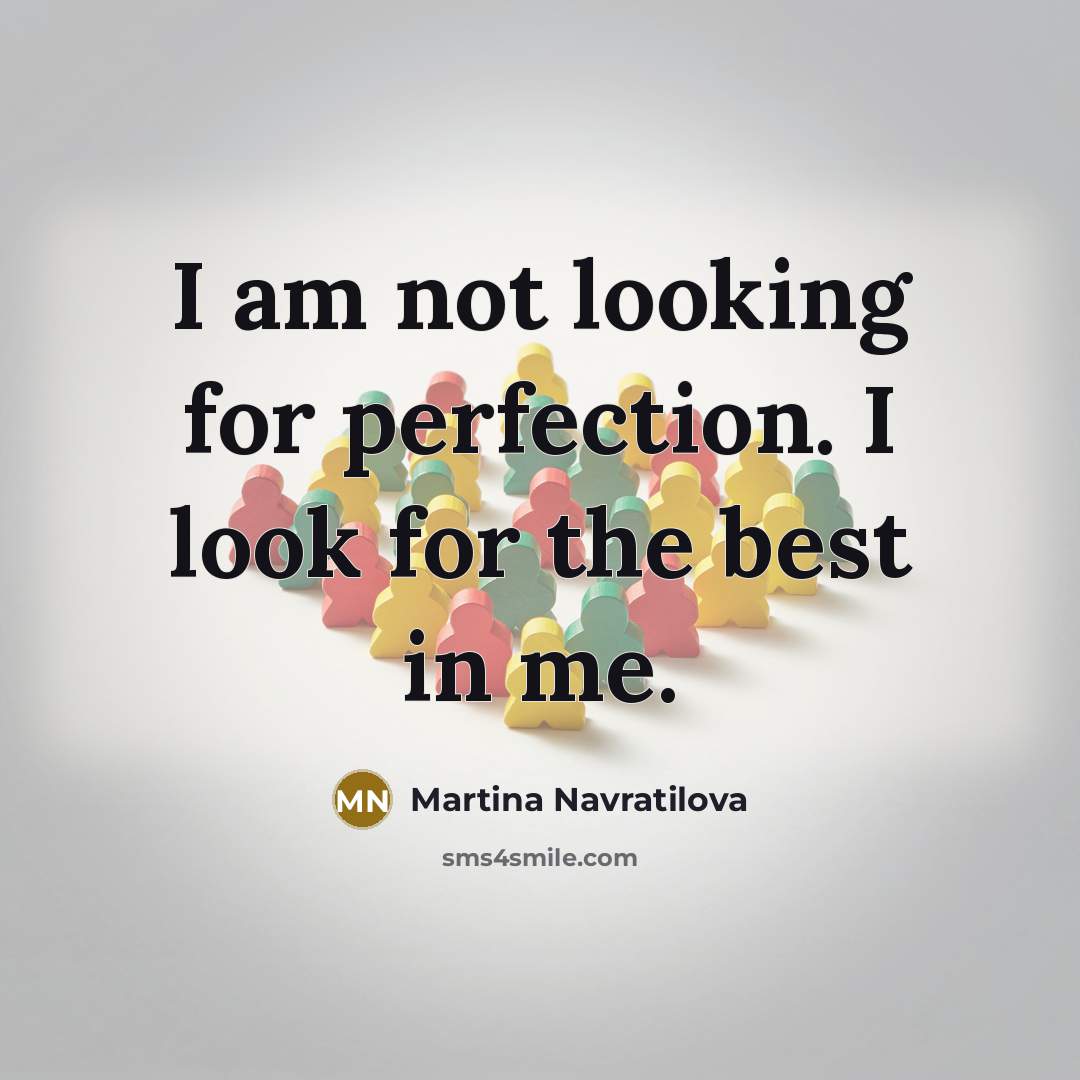 “I am not looking for perfection. I look for the…” quote by Martina Navratilova