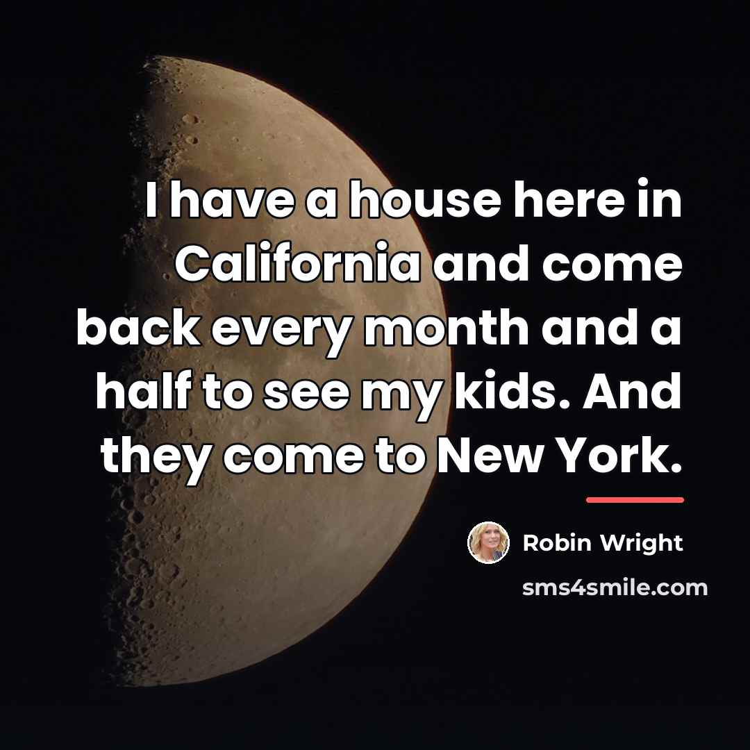 “I have a house here in California and come back…” quote by Robin Wright