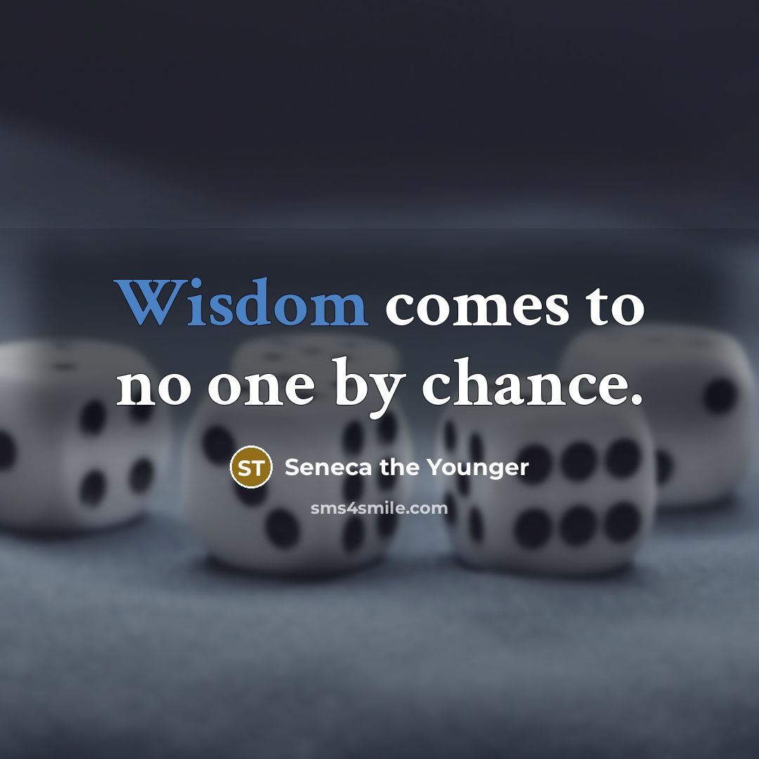 “Wisdom comes to no one by chance.…” quote by Seneca the Younger
