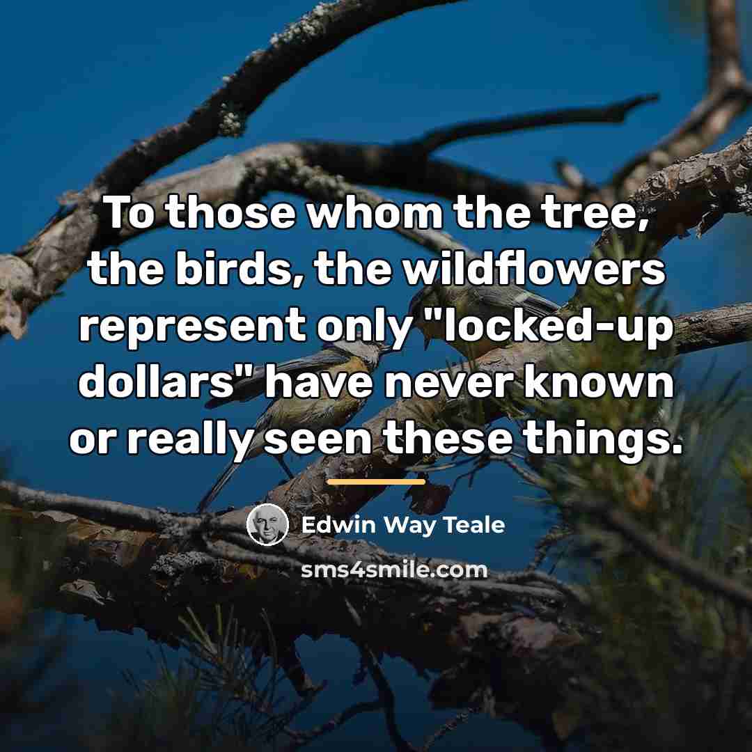 “To those whom the tree, the birds, the wildflowers represent…” quote by Edwin Way Teale