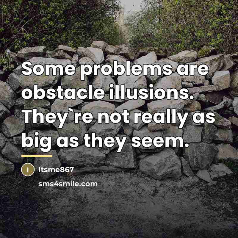 “Some problems are obstacle illusions. They`re not really as big…” quote by Itsme867