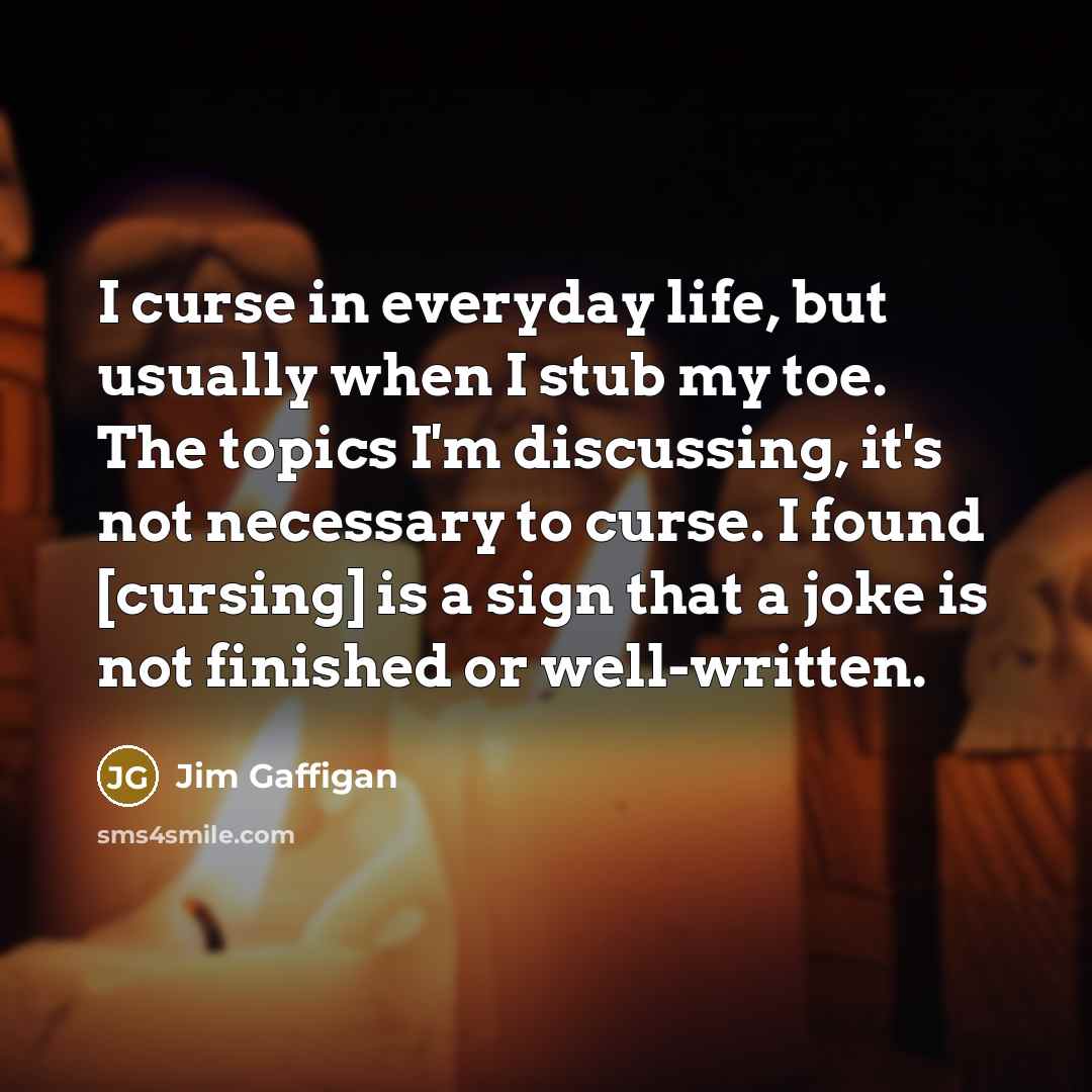 “I curse in everyday life, but usually when I stub…” quote by Jim Gaffigan