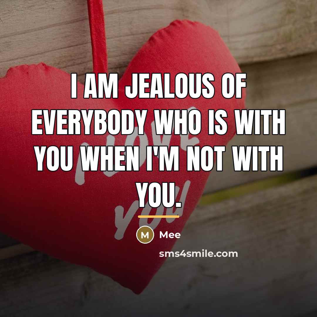 “I am jealous of everybody who is with you when…” quote by Mee
