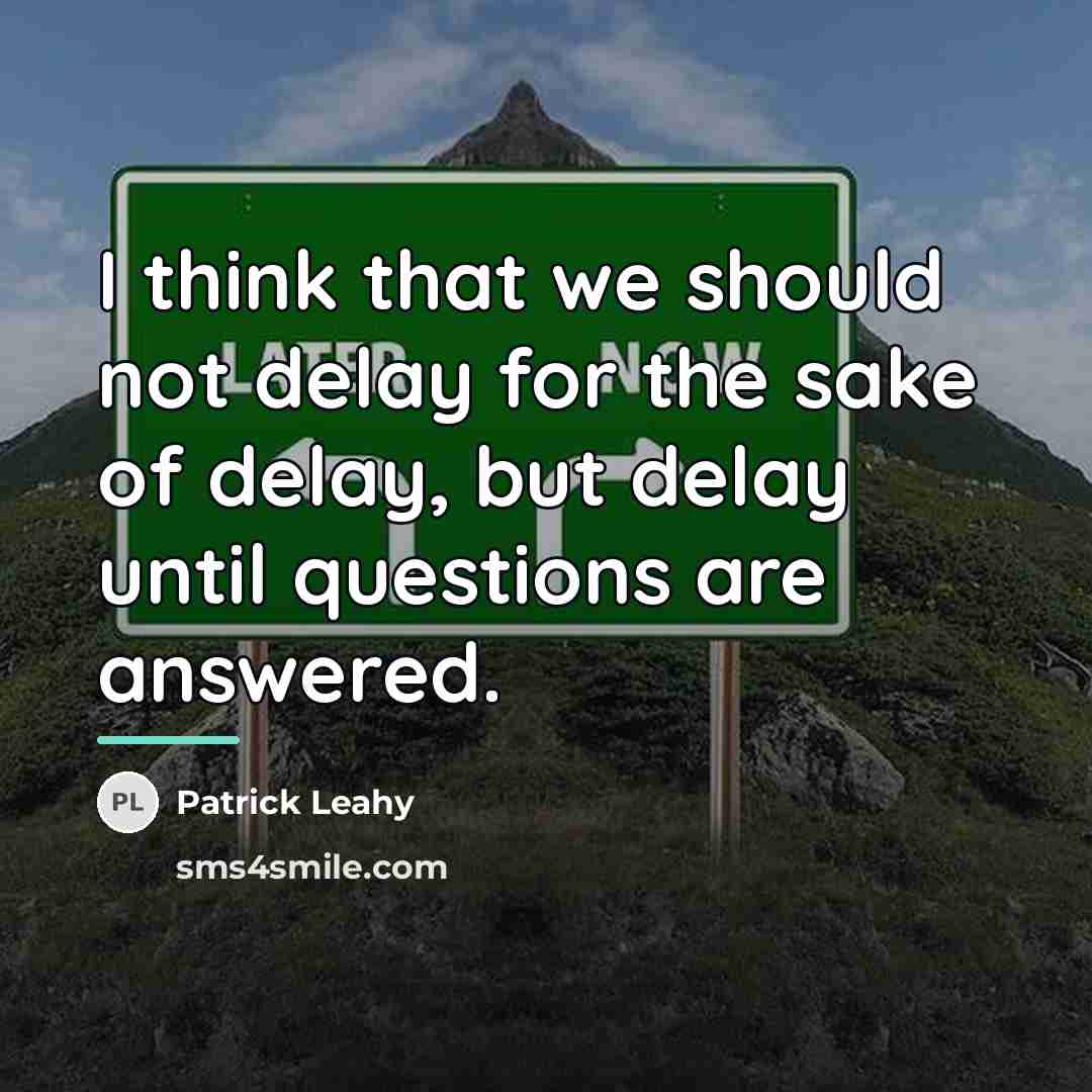 “I think that we should not delay for the sake…” quote by Patrick Leahy