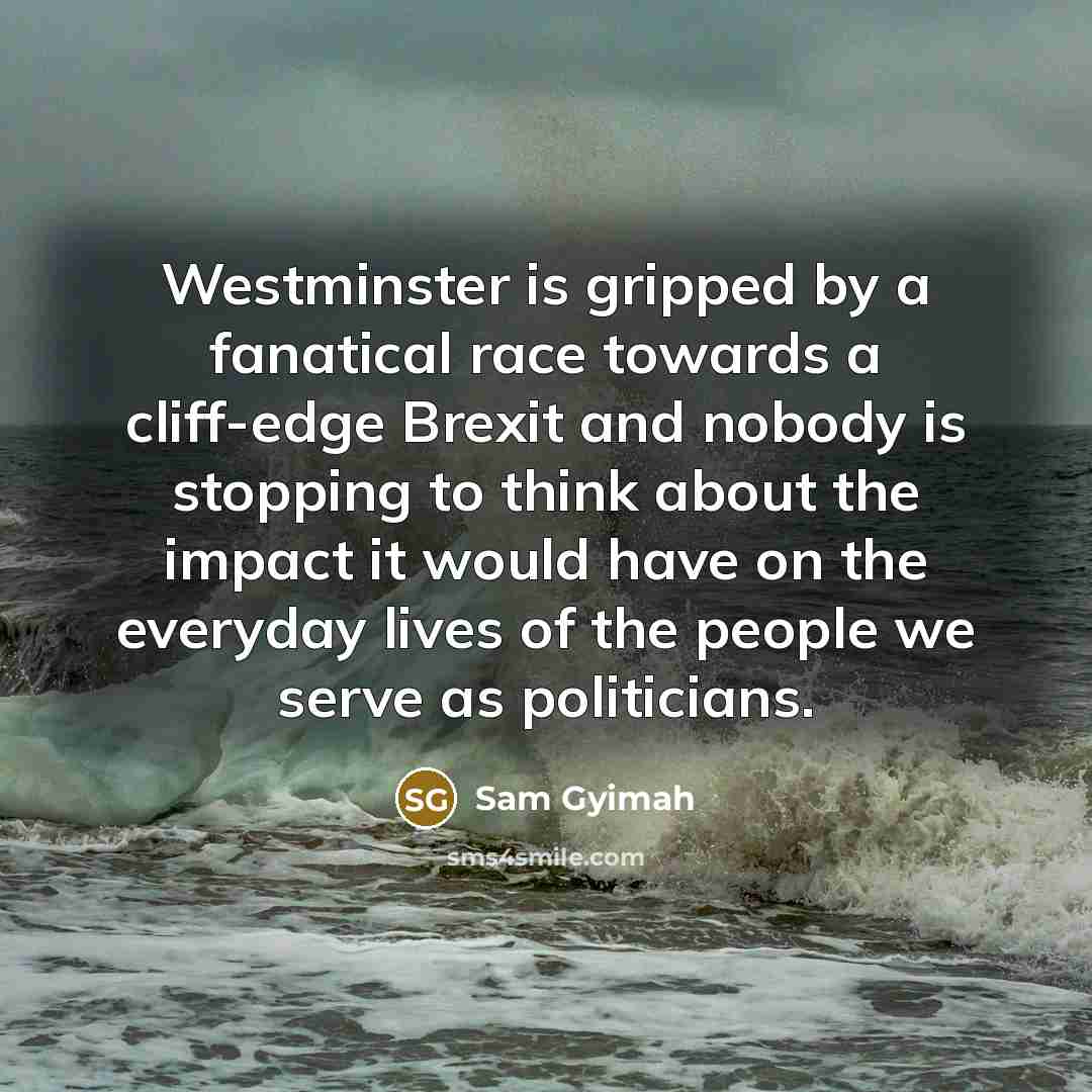 “Westminster is gripped by a fanatical race towards a cliff-edge…” quote by Sam Gyimah