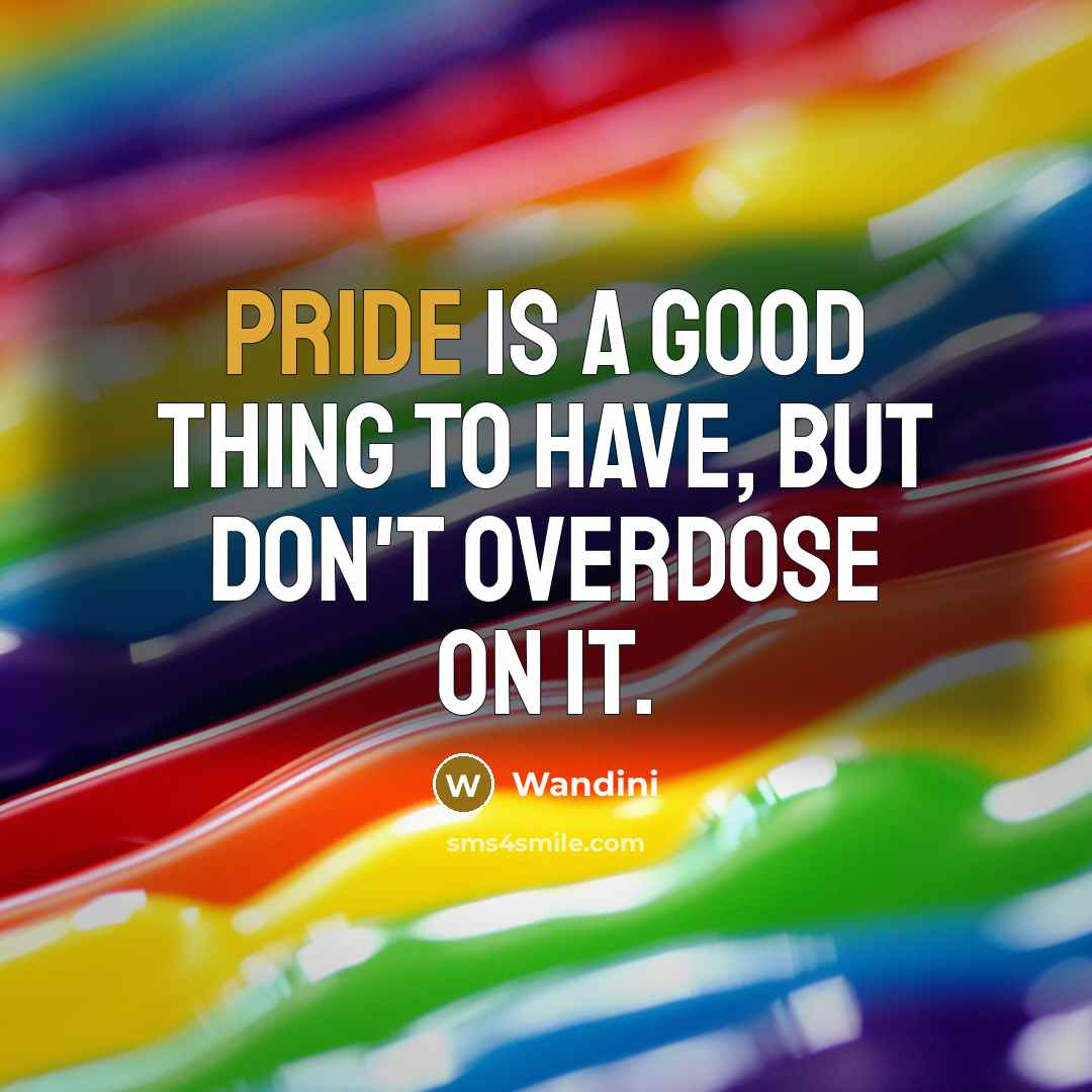 “Pride is a good thing to have, but don't overdose…” quote by Wandini