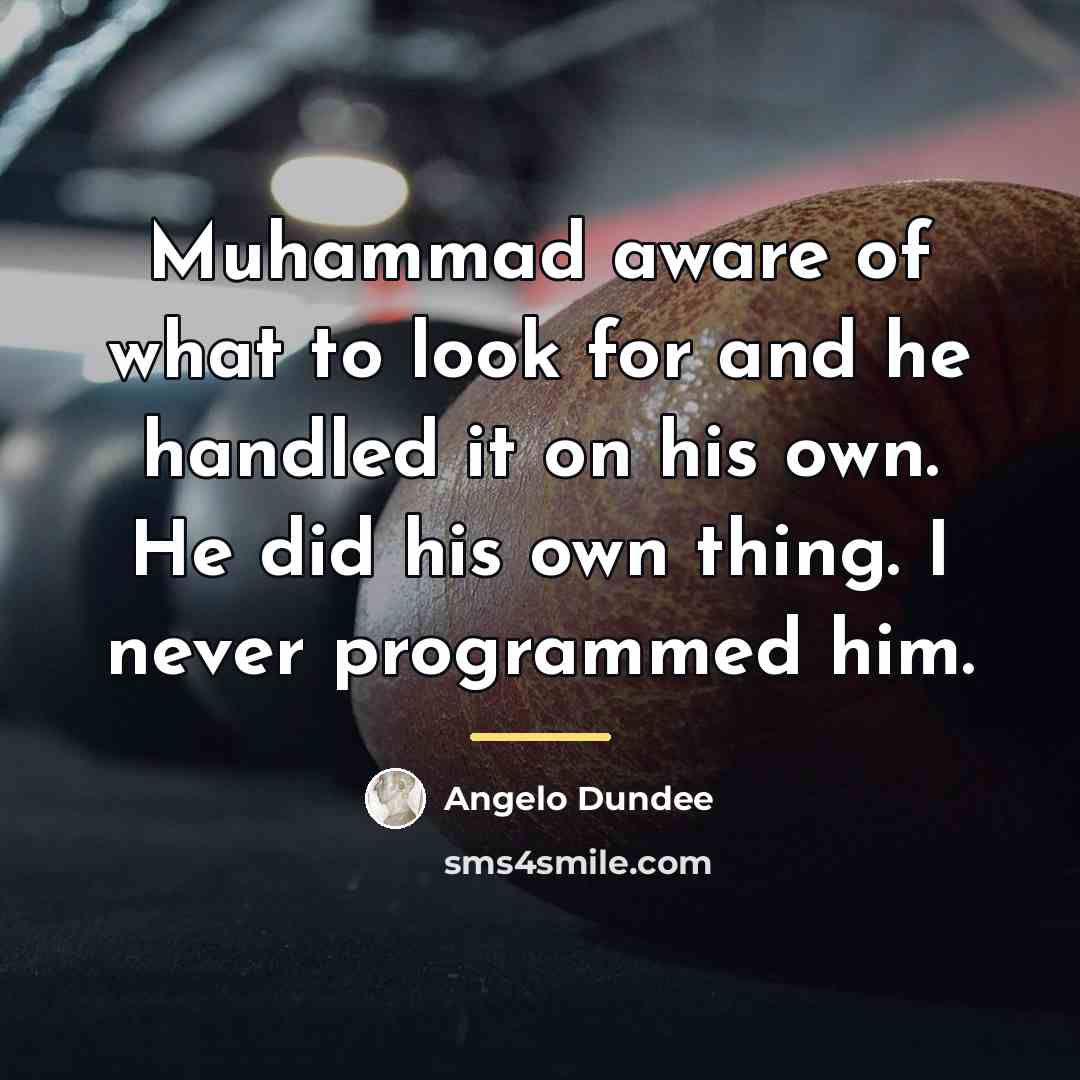 “Muhammad aware of what to look for and he handled…” quote by Angelo Dundee