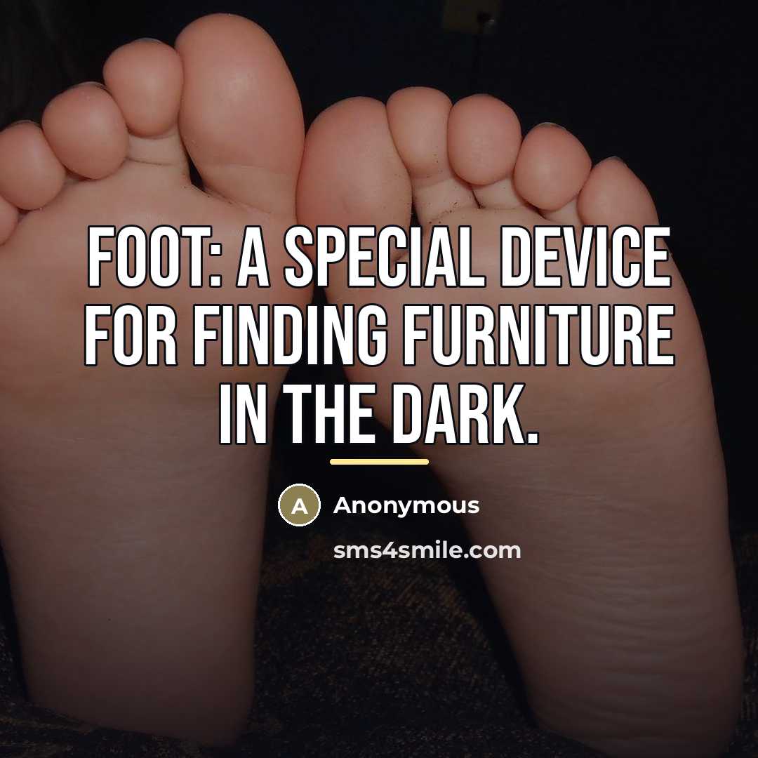 “Foot: A special device for finding furniture in the dark.…” quote by Anonymous